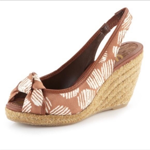 Sam Edelman Shoes - 🍁🍁Sam Edelman Women's Toledo Brown White Espadrille Wedge Slingback Sandal 9.5